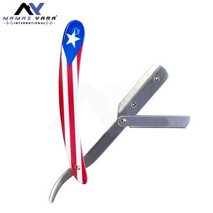 Professional Barber All-Metal Precision Shaving Razor with <b>Swing</b> Lock and Puerto Rican Flag Design Durable Razor - Product Image 4