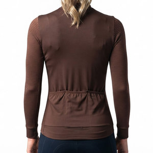 Maillot de cyclisme pour femme à manches longues avec poches compartimentées, conception d'équipe OEM, haute qualité, personnalisé, anti-rétrécissement, respirant - Product Image 2