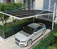 Abri de voiture simple face en aluminium, abri de jardin sans rouille, auvent pour deux voitures, abri extérieur en aluminium avec toit en polycarbonate