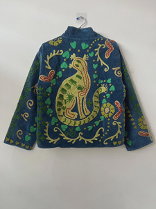 Trending Suzani Velvet Jacket Handcrafted Floral Embroidered Winter <b>Coat</b> Bohemian Custom Suzani Jacket - Product Image 2