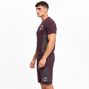 Ensemble de vêtements d'été pour hommes, t-shirt à manches courtes en tissu flexible et short assorti pour l'entraînement et la mode décontractée - Product Image 6