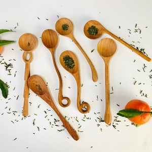 Cuillères en bois Doussie faites à la main : Ensemble d'ustensiles de cuisine naturels, cuillères en bois écologiques faites à la main, ustensiles de cuisine assortis - Product Image 2