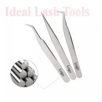Pince à cils ILT24 en acier inoxydable à pointe lisse 10 mm, antistatique, durable, pince à cils pour volume 45/60/75/90 degrés