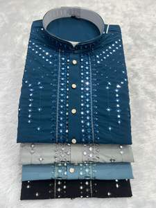 Ensemble Kurta Pajama Brodé Premium Armaani Lachko pour Hommes avec Pyjama en Coton - Product Image 5