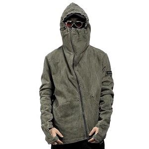 Chaquetas Bomber con Capucha de Invierno, Diseño Asimétrico, Estilo Urbano Y2K, Fabricación Personalizada al por Mayor, Chaqueta Hip Hop con Lavado Ácido - Product Image 1