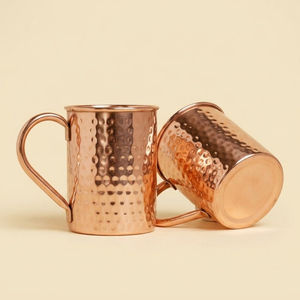 Juego de tazas Moscow Mule de cobre puro 100% hecho a mano de alta calidad, taza de cobre sólido vintage para cócteles, cerveza y salud ayurvédica - Product Image 4
