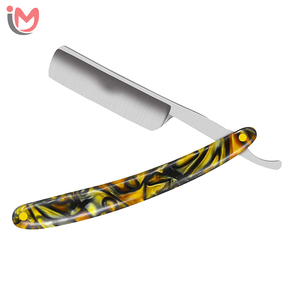 Straight Edge Barber Razor Stainless Steel Blade Blue Plastic Handle Manual Shaver for <b>Men</b> Barber Shop Use OEM - Product Image 6