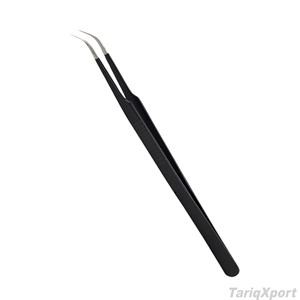 Pinzas de Precisión Negras de Acero Inoxidable para Extensión de Pestañas, Aislamiento, Herramienta de Belleza Profesional, Venta al Por Mayor OEM - Product Image 2