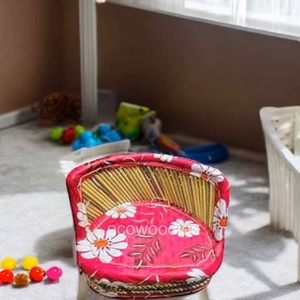 Chaise d'enfant surdimensionnée en bambou moderne, design tropical, impression couleur intégrale, pour salon, salle à manger, plage, piscine, bureau, terrasse - Product Image 4