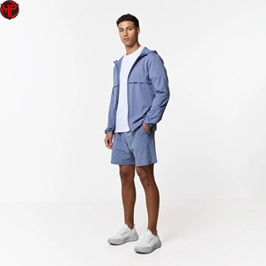 Ensemble de survêtement coupe-vent d'été pour homme, short et veste légère en nylon, tenue de sport décontractée 2 pièces, ensembles de shorts coupe-vent confortables - Product Image 2