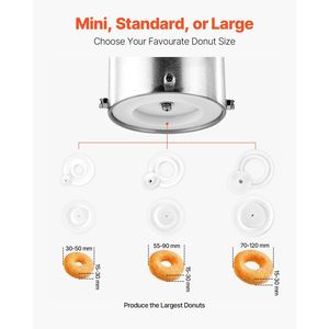 Macchina Automatica Commerciale per Ciambelle a Fila Singola, Elettrica ad Alta Potenza, 90 Pezzi/Ora, Attrezzatura per Ciambelle in Acciaio Inossidabile per Panifici Commerciali - Product Image 4