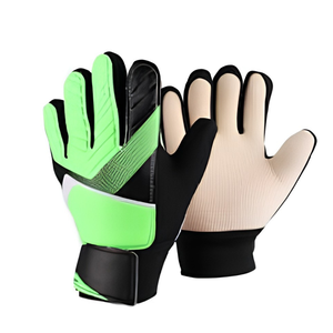 Gants de gardien de but de football professionnels en cuir, haute adhérence, sangle de poignet réglable, fermeture à boucle, logo personnalisé, emballage sportif - Product Image 3