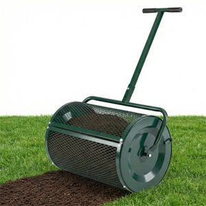 Nuovo Spandiconcime per Prato 27'' x 16'' con Rete a Diamante Anti-Agglomerazione, Spandiconcime per Compost da Giardino con Motore a Ingranaggi per Costruzioni Agricole - Product Image 1
