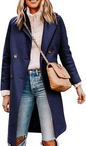 Wholesale Customized <b>Wool</b> Overcoat Plus Size Long Winter Trench <b>Coat</b> for Women Slim Trench Overcoats <b>With</b> <b>Belt</b> Breathable - Product Image 6