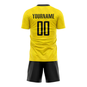 High-performance Custom Gold And Black Soccer Jersey Ventilated Mesh Panel Inserts Sublimation Uniform Wear - Product Image 3