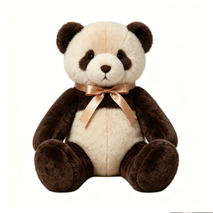 Peluche panda, peluche panda brun, peluche panda assis, jouet panda doux - Product Image 1
