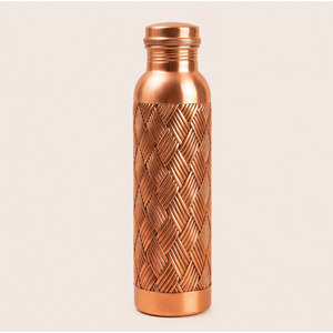 Botella de Agua de Cobre Puro, Diseño Premium con Grabado de Azulejos, Estilo Moderno, Ecológica, para Beber Agua, Gimnasio, Oficina, Logotipo Personalizado - Product Image 3