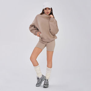 High Quality Unisex Oversized Pullover <b>Mock</b> <b>Neck</b> Sweatshirt 100% Cotton Material Lightweight Breathable Summer Customised Logo - Product Image 3