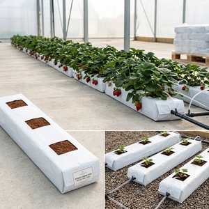 Sacs de culture réutilisables biodégradables en plastique - Prêts à l'emploi, intérieur noir/extérieur blanc, pour hydroponie, serre et jardin - Product Image 2