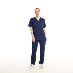 Ensembles d'uniformes médicaux en gros unisexes pour médecins et infirmières, tenues de travail, t-shirt à col en V et pantalon, ensembles deux pièces - Product Image 1