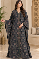 Tissu brodé en brocart, polyester, textile d'ameublement, motif jacquard pour vêtements ethniques et décoration intérieure, veste kaftan