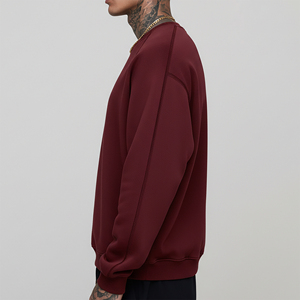 High Quality Winter Streetwear Pullover Hoodie Men's Custom Embroidery Applique Logo Cotton Fleece Heavyweight Zipper-Up Drop - Product Image 5