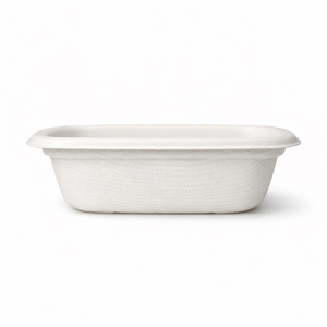 Bol de service carré jetable en fibre de bagasse écologique de 5 oz, blanc, pour emporter, idéal pour fêtes, boulangeries, sushis, camping et emballage alimentaire - Product Image 2