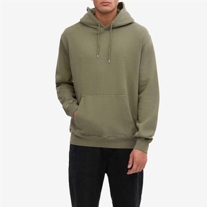 Sweat-shirt à capuche vert olive pour homme, coupe classique, en coton French Terry, design décontracté avec poche, idéal pour l'automne - Product Image 5