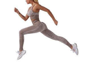 Venta Directa de Fábrica, Conjunto de Yoga para Mujer, Ropa Deportiva, Cintura Media, Spandex/Poliéster, Secado Rápido, Transpirable, Tallas Grandes, Conjunto de 2 Piezas - Product Image 5