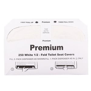 Draagbare 1/<span class=keywords><strong>2</strong></span>-halfvouwbare comfortabele biologisch afbreekbare wateroplosbare wegwerp zachte milieuvriendelijke toiletbrilhoes van papier - Product Image 3