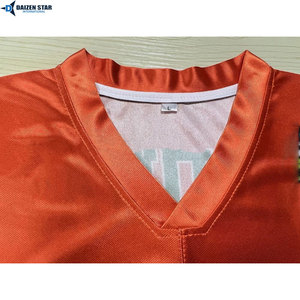 Custom American Football Jersey Mesh V-Neck Short Sleeve Breathable 100% Polyester Team Numbers Sublimated Print Men Adult Size - Product Image 5