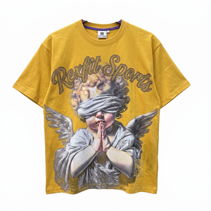 Fabricante de Ropa, Diseño Personalizado, Ropa Urbana, Estampado de Grafiti, Serigrafía, Camiseta Holgada para Hombre, Estilo Vintage, Lavado Ácido - Product Image 6
