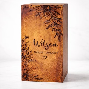 Personalized Wooden Cremation Urn for Human Ashes, Engraved <b>Memorial</b> <b>Box</b> Adults & Pets Ocean Breeze Heart Inlay <b>Memorial</b> Urn Rus - Product Image 6
