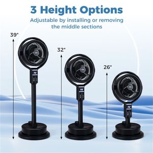 Adjustable Height 900 CFM Standing Pedestal <b>Fan</b> 0.5 Gal Tank Indoor and Outdoor <b>Misting</b> Tower <b>Fan</b> - Product Image 6