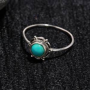 Lote al por mayor de anillos de plata de ley 925 chapados con turquesa natural, engaste ovalado, joyería de moda hecha a mano al mejor precio - Product Image 3