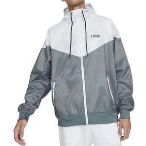 Custom Logo Men's Waterproof Windbreaker <b>Jacket</b> <b>Lightweight</b> Hooded Outdoor Sportswear Color Block Windproof <b>Running</b> <b>Jacket</b> - Product Image 1