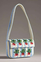 Sac fourre-tout en toile brodée classique fait main |   Design de perles de rocaille motif vague océanique de luxe |   Couleurs personnalisées et thème côtier artisanal