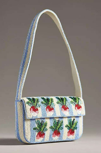 Sac fourre-tout en toile brodée classique fait main |   Design de perles de rocaille motif vague océanique de luxe |   Couleurs personnalisées et thème côtier artisanal - Product Image 6