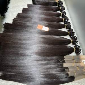 Paquetes de Cabello Humano Virgen Remy Liso Natural Negro, 100% Alineado con la Cutícula, Doble Trama a Máquina, Doble Grosor, Venta al por Mayor - Product Image 6