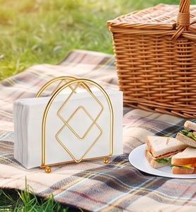 Finest Quality Gold Finished Metal Napkin Holder And Stand Elegant Indoor Home <b>Dining</b> <b>Table</b> Organizer For Paper Napkin Storage - Product Image 5