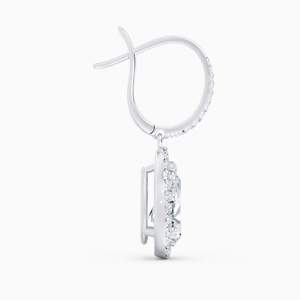 Boucles d'oreilles créoles halo en or blanc 14 carats avec perle de culture certifiée IGI taille poire – Cadeau de luxe pour anniversaire - Product Image 1