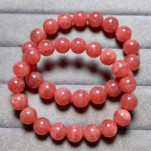 Natural Rhodochrosite Beaded Bracelet Icy <b>Pink</b> Crystal <b>Healing</b> Love Stone Attract Soulmate Boho Jewelry Gift For Her - Product Image 1