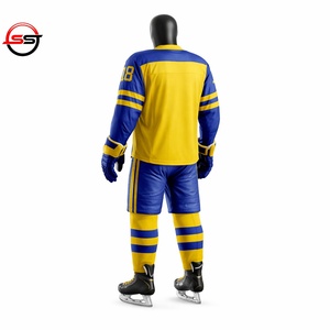Uniforme de Hockey sobre Hielo Transpirable Azul Cielo y Azul Marino, Diseña Tu Propio Logotipo, Uniforme de Hockey sobre Hielo 100% Poliéster para Unisex - Product Image 5