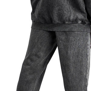 Conjunto Deportivo para Hombre, Sudadera con Capucha y Pantalones Jogger, Estilo Vintage, Lavado Ácido, Cintura Elástica, Ropa Casual de Calle, Verano, 100% Algodón - Product Image 3