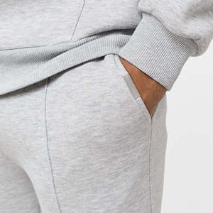 Precio al por mayor: Conjunto deportivo de invierno reversible de color liso con chaqueta con capucha y cordón y pantalón jogger para entrenamiento. - Product Image 5