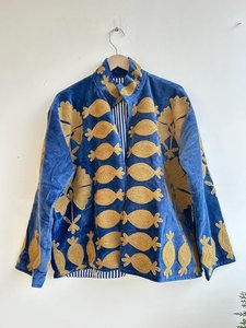 Veste matelassée en velours tricoté avec broderie florale en coton, style indien, longueur standard, unisexe, pour femme, tenue de soirée, style bohème - Product Image 2