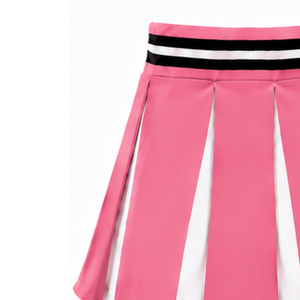 <b>Pink</b> Pleated Cheerleading <b>Skirt</b> for Women High Waist Athletic Team Uniform Dance Performance Training Competition Sportswear - Product Image 4