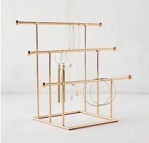 Gold Metal Jewelry Stand <b>Tree</b> Shape Organizer for <b>Necklaces</b> Earrings Bracelets Rings Display Rack - Product Image 3