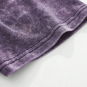 Camiseta de Hombre con Logotipo Personalizado, Estilo Acid Wash, Oversize, Desgastada, con Dobladillo Deshilachado, Streetwear, Algodón, Corte Holgado, Secado Rápido - Product Image 5