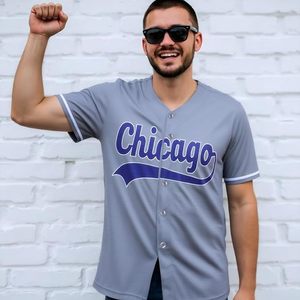 Maillots de baseball urbains pour hommes et femmes, chemises décontractées boutonnées, tenues streetwear, hauts pour fans - Product Image 5
